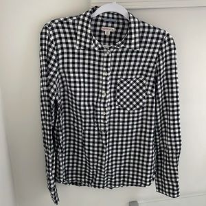 Small MERONA button tunic in black and white gingham, 100% Cotton